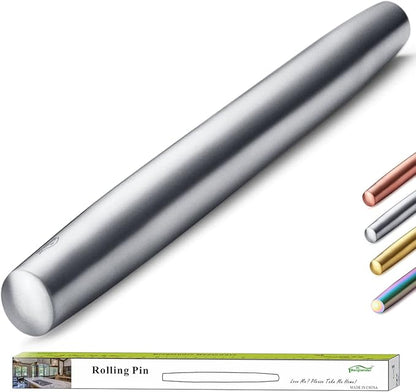 Stainless Steel Rolling Pin, Matte Finish 16.7 Inches, Berglander Rolling Pin For Baking Pizza Dough, Pie, Cookie, Essential Kitchen Utensil Gift Ideas For Bakers. by Berglander