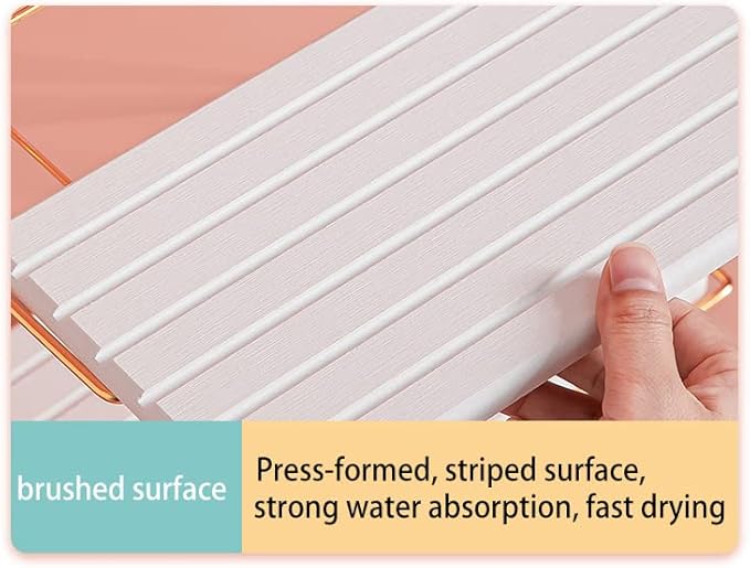 NiuYichee 2 PCS Water Absorbent diatomite Coasters, 9.5" x 5.5" Water Absorbing Stone Tray for Sink, Stone Drying mat for Kitchen Counter, Stone soap Tray Used for Hand Soaps & toiletries & Plants - Image 4