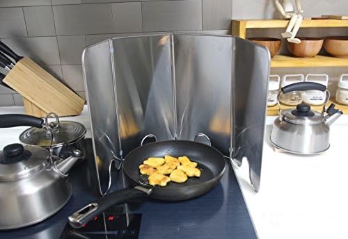 Splatter Guard for Cooking - Grease Splatter Screen - 4 Sided Splatter Guard Compact Type - Stainless Steel - Unfold 33.26 in x 14.17 in - Fold 8.26 in x 14.17 in x 0.86 in - Image 4
