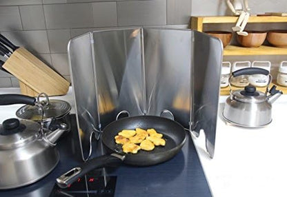 Splatter Guard for Cooking - Grease Splatter Screen - 4 Sided Splatter Guard Compact Type - Stainless Steel - Unfold 33.26 in x 14.17 in - Fold 8.26 in x 14.17 in x 0.86 in - Image 4