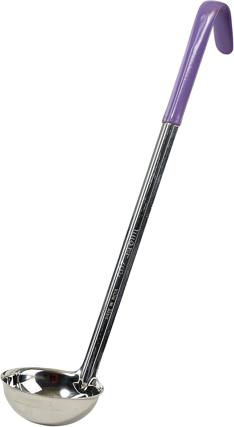 Winco One Piece Stainless Steel Ladle, 4 Ounce, 15.5", Red Tail by Winco