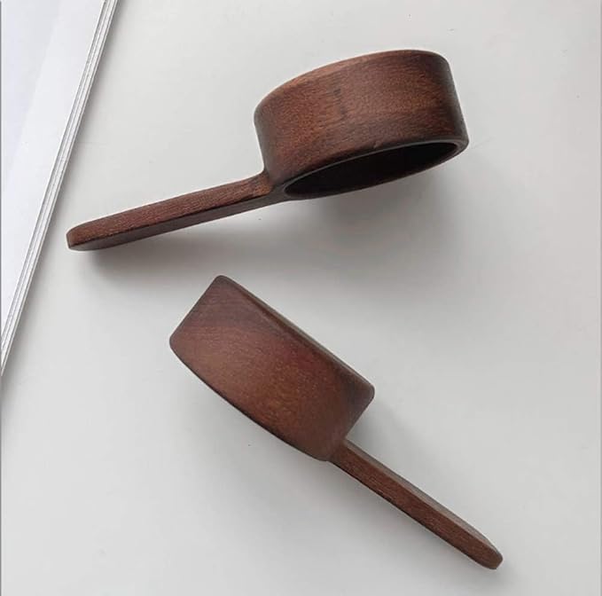 Coffee Spoons, ablespoon Scoop, Coffee Ground Spoon, Measuring for Ground Beans or tea, Soup Cooking Mixing Stirrer Kitchen Tools Utensils, 1 Wooden Tea Scoop (Walnut Wooden 3.86 in）