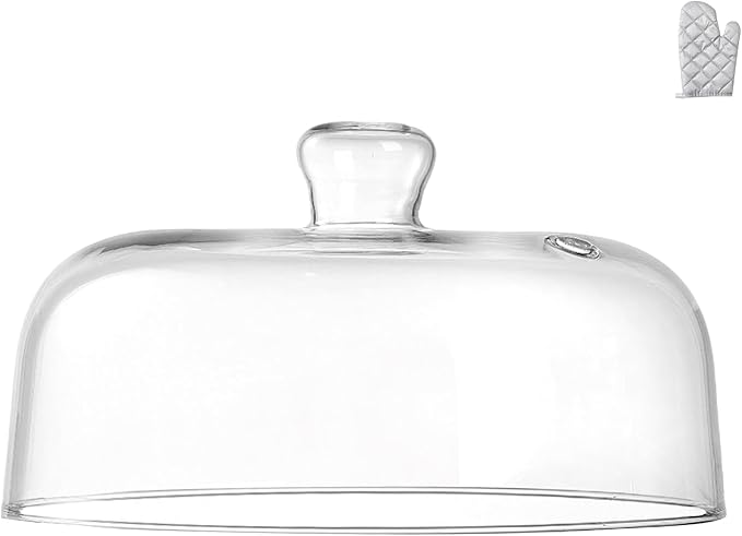 10 inch Glass Microwave Splatter Cover, 5" Extra Tall Microwave Plate Cover for Food, All Glass, BPA-Free & Non-Plastic, Dishwasher Safe