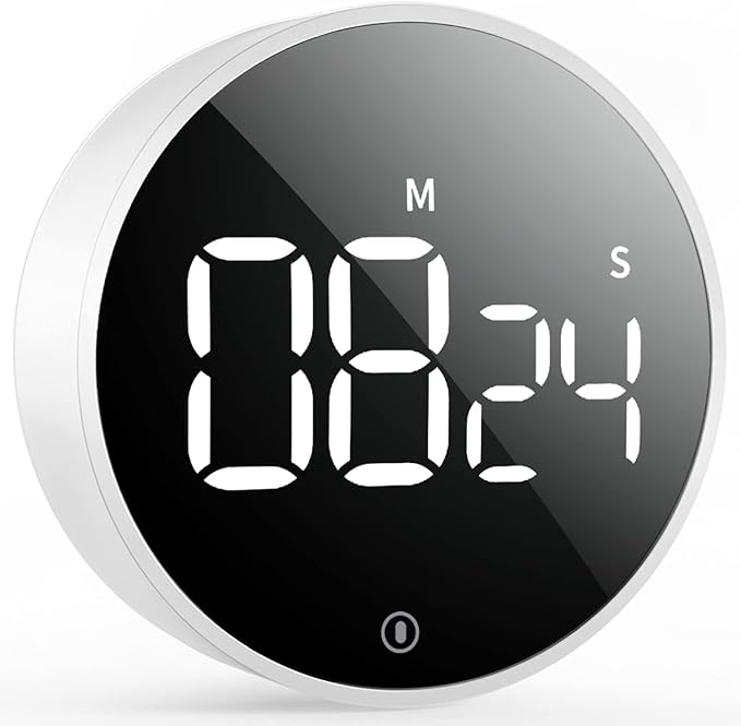 VOCOO Digital Kitchen Timer - Magnetic Countdown Countup Timer with Large LED Display Volume Adjustable, Easy for Cooking and for Seniors and Kids to Use (White) by Home