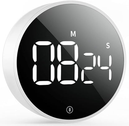 VOCOO Digital Kitchen Timer - Magnetic Countdown Countup Timer with Large LED Display Volume Adjustable, Easy for Cooking and for Seniors and Kids to Use (White) by Home