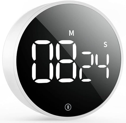 VOCOO Digital Kitchen Timer - Magnetic Countdown Countup Timer with Large LED Display Volume Adjustable, Easy for Cooking and for Seniors and Kids to Use (White) by Home
