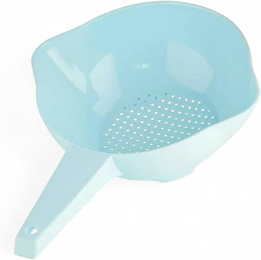 Tupperware Small 1 Quart Colander Strainer with Handle in Light Blue