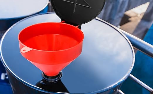 QWORK 4 Quart Lockable Drum Funnel with Removable Screen Filter, 2" BSP Adaptor Safety Plastic Oil Funnel Screen Filter Spill-Free for 55 gal Steel or Poly Drums - Image 9