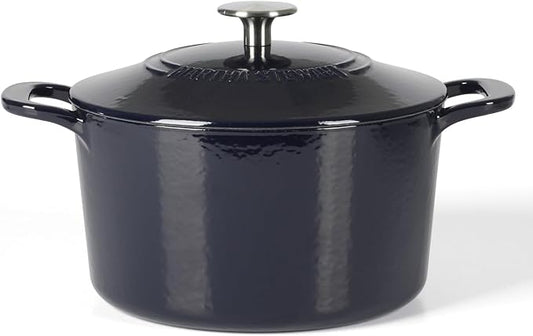 Martha Stewart Gatwick 4 Quart Enamel Cast Iron Dutch Oven - Navy Blue by MarthaStewart