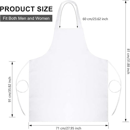 Foaincore Bib Aprons, Unisex Apron No Pocket Bulk Machine Washable Plain Aprons for Women Men Chef Kitchen Drawing - Image 2