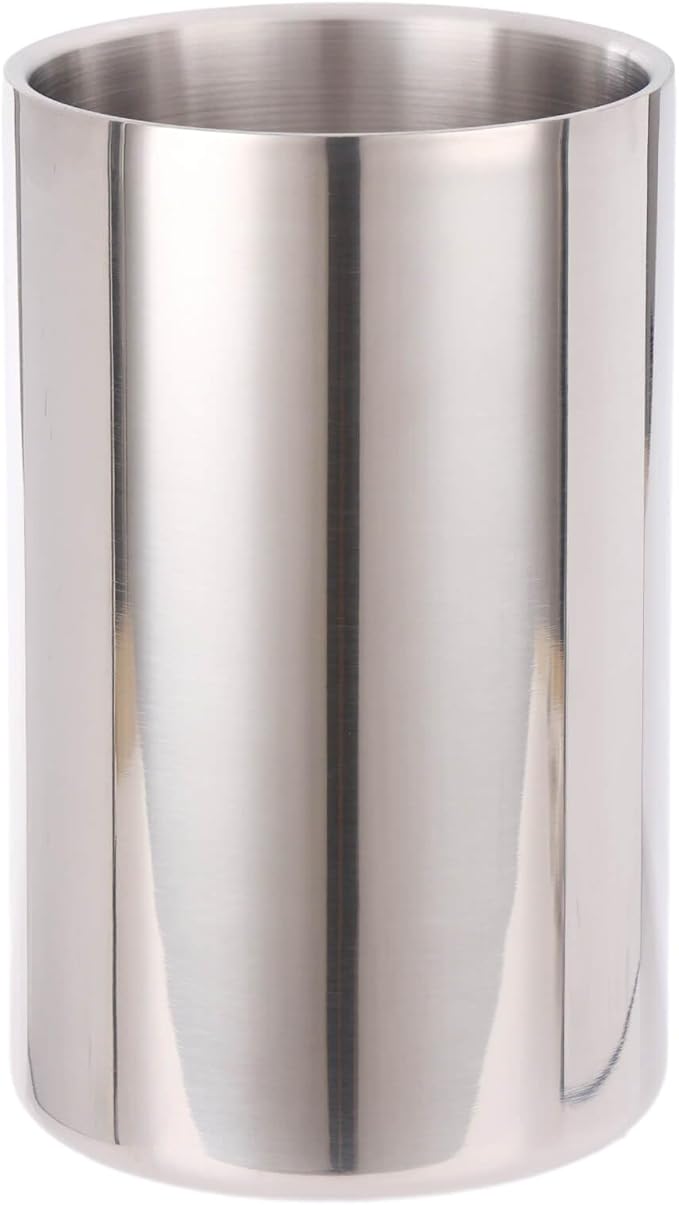 Double Wall Utensil Holder - 304 Stainless Steel Sleek Kitchen Utensil Holder for Countertop, Spatula Spoon Storage Organizer, Large Cooking Utensil Caddy Counter, Shining Utensil Crock, Mirror Polish by Standcn