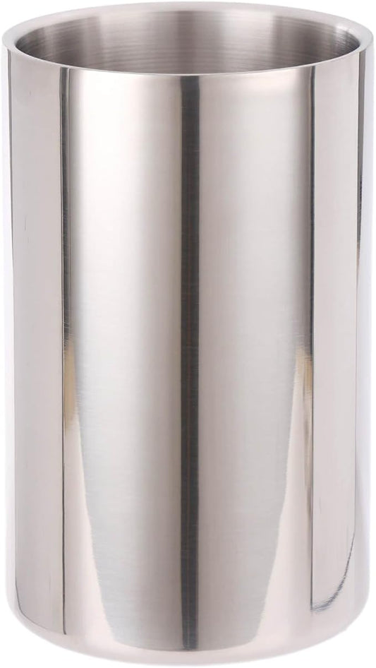 Double Wall Utensil Holder - 304 Stainless Steel Sleek Kitchen Utensil Holder for Countertop, Spatula Spoon Storage Organizer, Large Cooking Utensil Caddy Counter, Shining Utensil Crock, Mirror Polish by Standcn
