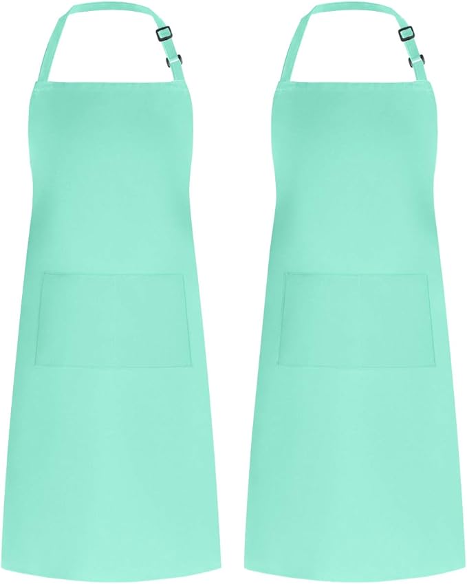 Syntus Apron for Men Women, Adjustable Cooking Kitchen Chef Aprons with 2 Pockets, Cotton/Polycotton/Polyester by Syntus