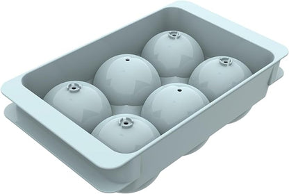 WIBIMEN Large Ice Cube Molds, Big Round Whiskey Ice Cube Trays for Freezer, Easy to Fill & Release, Whiskey Bourbon Cocktail(1.9In*6 Balls- Blue/1 Pack) by WIBIMEN