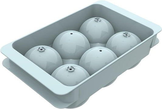 WIBIMEN Large Ice Cube Molds, Big Round Whiskey Ice Cube Trays for Freezer, Easy to Fill & Release, Whiskey Bourbon Cocktail(1.9In*6 Balls- Blue/1 Pack) by WIBIMEN