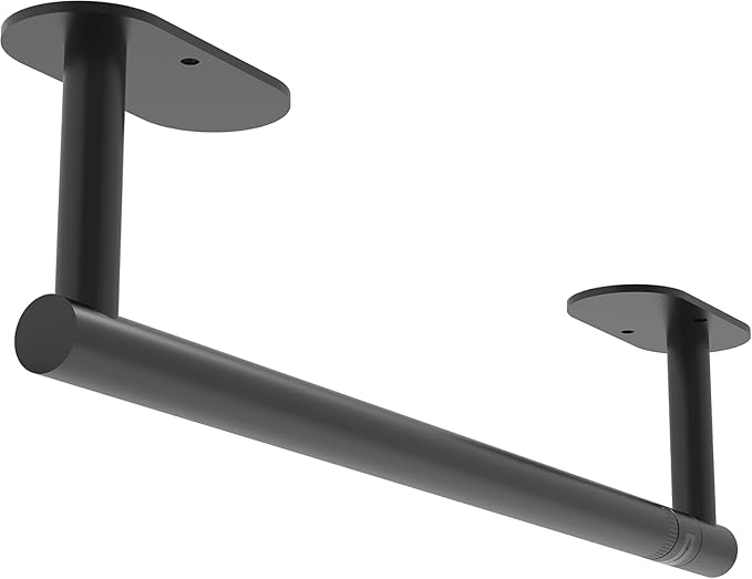 Black Paper Towel Holder Under Cabinet, Self Adhesive or Wall Mounted SUS304 Stainless Steel Paper Towel Holder for Kitchen, Bathroom, Farmhouse, Barbecue and Laundry (Matte Black) by WZKALY