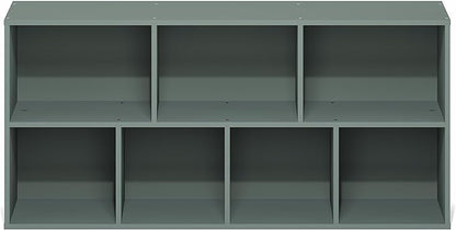 Furinno LUDER Book Shelf, 7-Cube Bookshelf, Bookcase with Open Shelves, 9.4 x 19.5 x 41.7, Easy Assembly, for Living Room, Bedroom, Home Office, Sage Green - Image 8