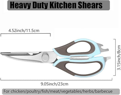 2 Pcs Heavy Duty Kitchen Shears for Food, Come Apart Design & Dishwasher Safe, Multi-function Kitchen Scissors set, Stainless Steel Food Cooking Scissors, No Magnetic Holder