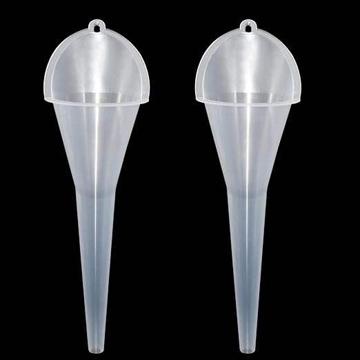 2 Pcs Long Neck Oil Funnel for Automotive, Wide Mouth Plastic Funnel, Long Transparent Funnel for Oil, Gas and Lubricants (2)