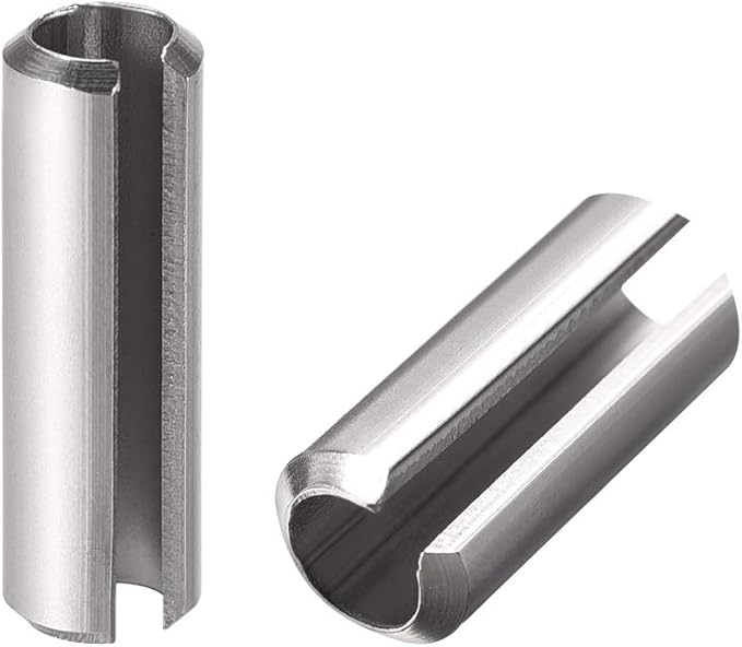 uxcell Slotted Spring Pin - M6 x 25mm 304 Stainless Steel Split Spring Roll Dowel Pins Plain Finish 20Pcs