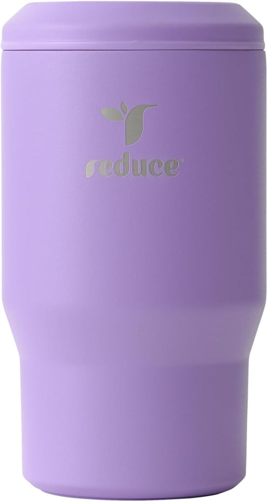 Reduce 4-in-1 Drink Cooler - Versatile Can & Bottle Holder with Vacuum Insulation - Keeps Drinks Cold Up to 4 Hours - Includes Bottle Opener - Fits Cupholders & Dishwasher Safe - 14oz - Purple Punch