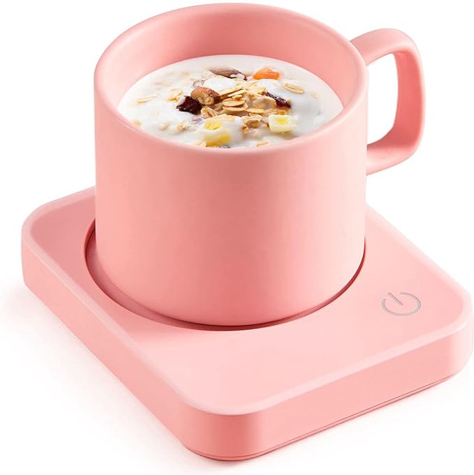 VOBAGA Coffee Mug Warmer for Desk with Auto Shut Off & 3-Temp Settings, Coffee Cup Warmer Galentines Day Gift Home Office Accessory, Perfect for Coffee, Tea, Milk (No Mug) by VOBAGA