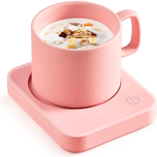 VOBAGA Coffee Mug Warmer for Desk with Auto Shut Off & 3-Temp Settings, Coffee Cup Warmer Galentines Day Gift Home Office Accessory, Perfect for Coffee, Tea, Milk (No Mug) by VOBAGA