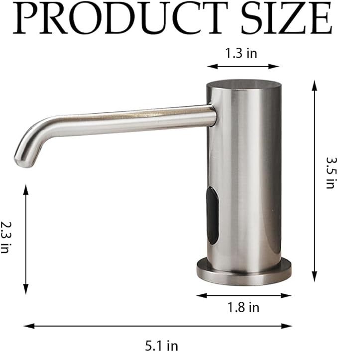 Automatic Touchless Soap Dispenser with 1000ml Capacity, Infrared Sensors, Built-in Sink Soap Dispenser for Bathroom, Kitchen, Commercial Use, Smart Home
