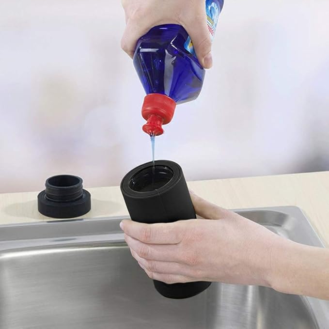 Dishwashing Soap Dispenser,Dishwashing Liquid Dispenser,Dish Detergent Dispenser,Dish Soap Silicone Squeeze Bottle for Kitchen and Bathroom. (Black) - Image 5