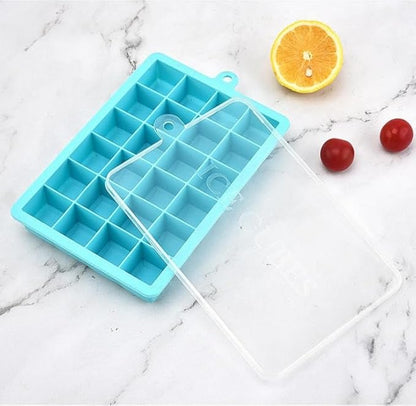 Ice Cube Tray with Lid and Bin,3 Pack 72 Cubes Silicone Plastic Ice Cubes Trays for Freezer with Box/Container,Reusable IceTray,Perfect for Cocktails, Drinks,and Ice Coffee