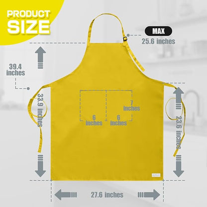ROTANET Extra Large Apron for Men Adjustable Bib Aprons with 2 Pockets Cooking Kitchen Women Chef Water & Oil Resistant - Image 2