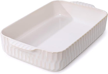 4.7QT Casserole Dishes for Oven, 9x13” Large Lasagna Pan, Ceramic Baking Dish, Rectangular Lasagna Pan Deep with Handles for Baking, Casserole, Kitchen, Birthday Gift for Mother Father Women Men by Artebake