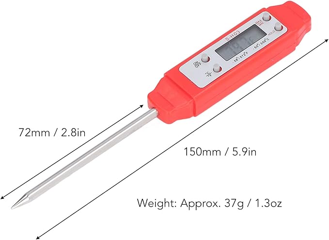 Digital Food Thermometer, Digital Food Thermometer Automatic Calibration Pen High Accuracy Electronic Pocket Thermometer Yellow for Home Use, Multifunctional Accessory (Red) - Image 7