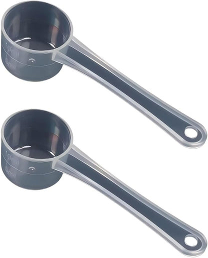 2-Pack Transparent 5 Gram 10 ML Teaspoons Measuring Spoons Scoop for Creatine,Powders,Cooking,Recipes,Lab,BPA-free,Food Grade PP Material,Meets safety standards,with milliliter scale