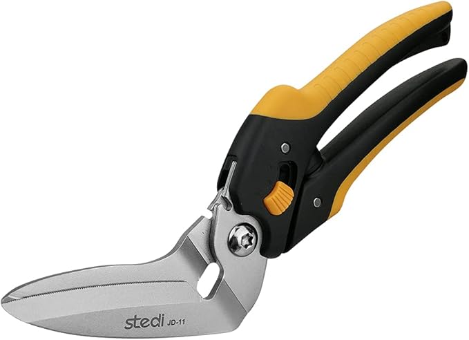 stedi 9-Inch Scissor Heavy Duty, All Purpose Scissors, Cardboard and Carpet Shears, TPR Handle, Extremely Sharp Blades with Finely Serrated -Easy Cutting Thick Paper, Leather, Fabric by Stedi