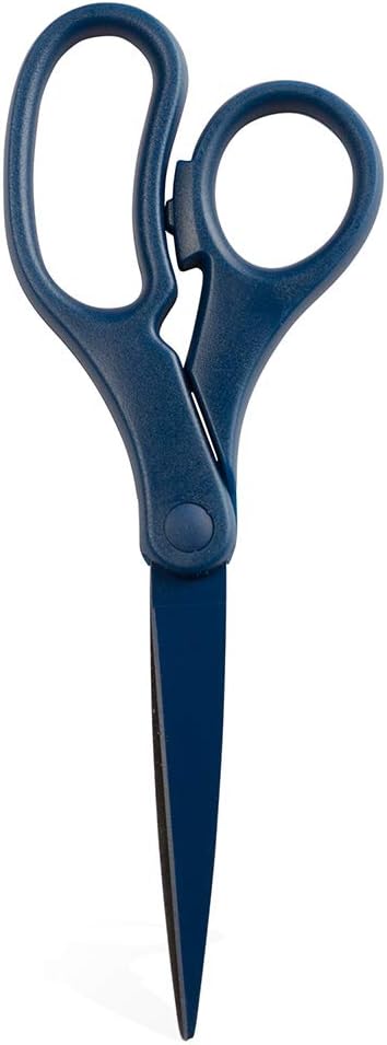 JAM PAPER Multi-Purpose Precision Scissors - 8 Inch - Navy Blue - Ergonomic Handle & Stainless Steel Blades - Sold Individually by JAMPaper