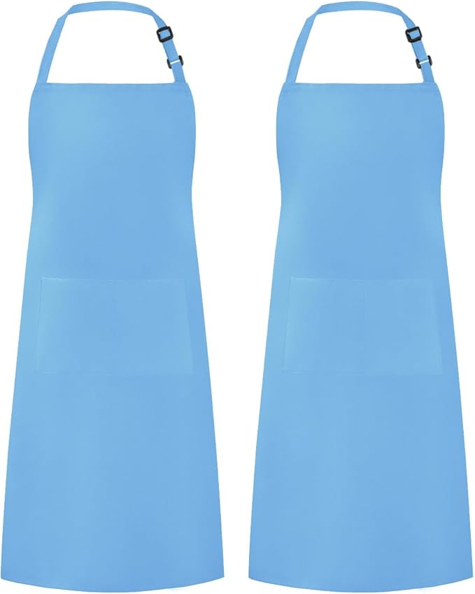 Syntus Apron for Men Women, Adjustable Cooking Kitchen Chef Aprons with 2 Pockets, Cotton/Polycotton/Polyester by Syntus