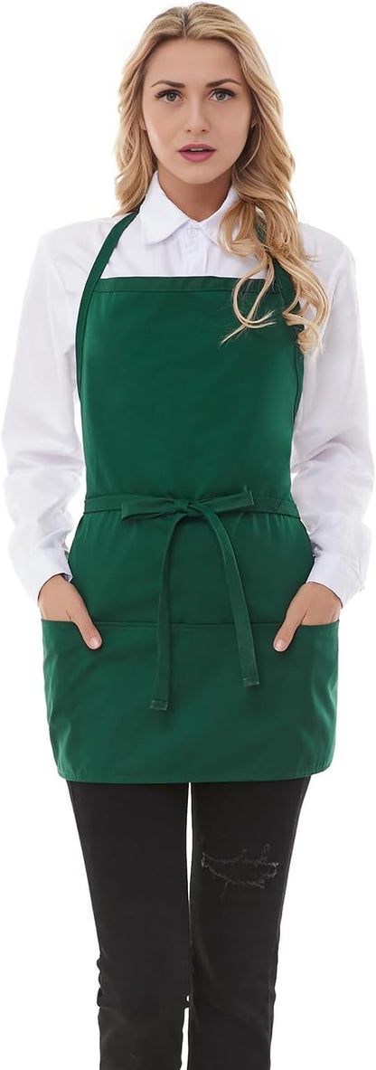 Aprons for Women with 3 Pockets, Server Apron, Aprons for Cooking, Chef Apron, Comfortable Material Adjustable