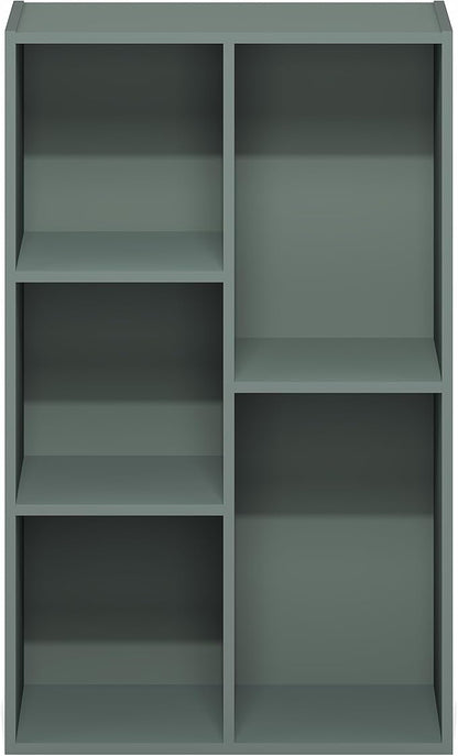 Furinno LUDER Book Shelf, 5-Cube Bookshelf, Reversible Bookcase, 9.4 x 19.5 x 31.5, Easy Assembly, for Living Room, Bedroom, Home Office, Sage Green - Image 7