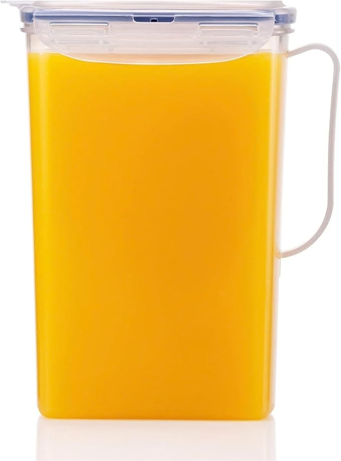 LocknLock Aqua Fridge Door Water Jug | Clear Pitcher | BPA Free Plastic Pitcher with Lid | 2 Quart Pitcher with Lid for Water, Juice, Tea & More Beverages, Clear by LocknLock