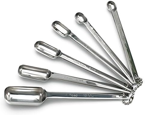 RSVP International Endurance Stainless Steel Spice Measuring Spoons, Set of 6 | 1/8 tsp to 1 Tbsp Measurements | Nest for Easy Storage | Dishwasher Safe | Dry or Liquid | Baking or Cooking - Image 5