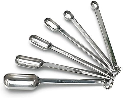 RSVP International Endurance Stainless Steel Spice Measuring Spoons, Set of 6 | 1/8 tsp to 1 Tbsp Measurements | Nest for Easy Storage | Dishwasher Safe | Dry or Liquid | Baking or Cooking - Image 5
