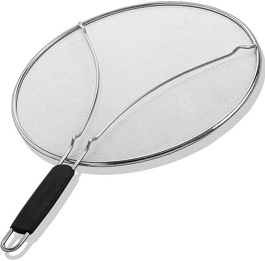 For Stainless Steel 15 in. Splatter Screen for Frying Pan Cover Oil Splash when Sizzling Bacon, Cooking Fried Chicken