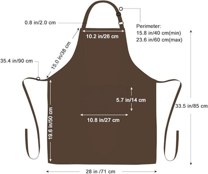 Jubatus 2 Pack Bib Aprons with 2 Pockets Cooking Chef Kitchen Apron for Women Men, Brown - Image 7