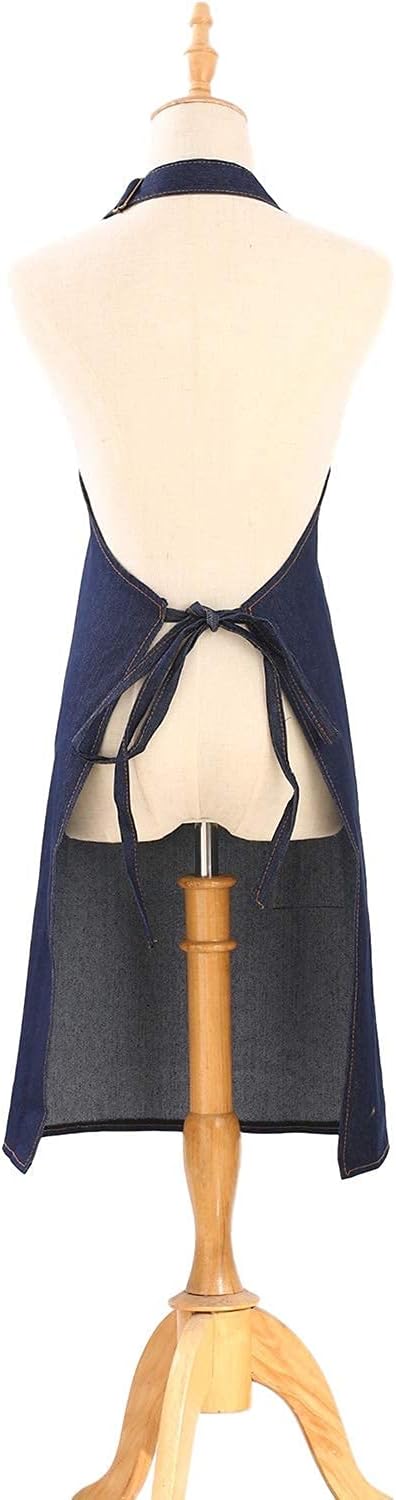 Tosewever Canvas Cross Back Chef Cotton Aprons for Men Women with Large Pockets - Image 9
