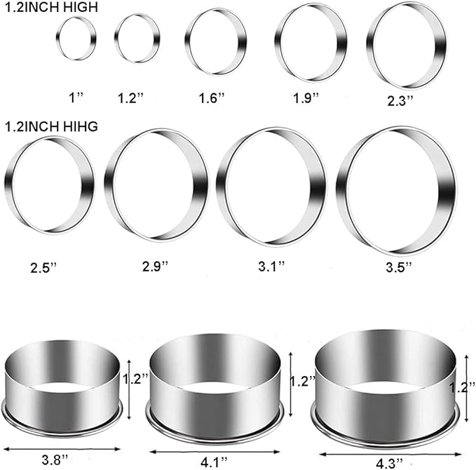 12 Pieces Biscuit Cookie Cutter Set With Tin Box Biscuit Plain Edge Round Cutters Metal Ring Baking Molds, Stainless Steel Cookie Dough Biscuit Muffins Cutters in Graduated Sizes - Image 6