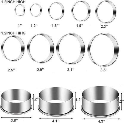 12 Pieces Biscuit Cookie Cutter Set With Tin Box Biscuit Plain Edge Round Cutters Metal Ring Baking Molds, Stainless Steel Cookie Dough Biscuit Muffins Cutters in Graduated Sizes - Image 6