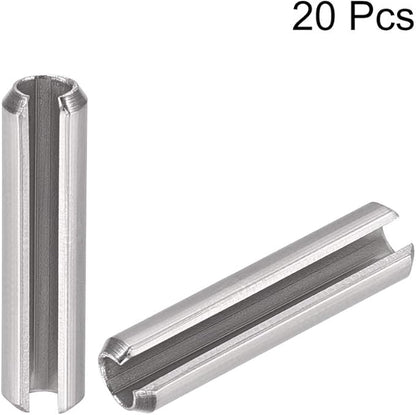 uxcell Slotted Spring Pin - M4 x 20mm 304 Stainless Steel Split Spring Roll Dowel Pins Plain Finish 20Pcs