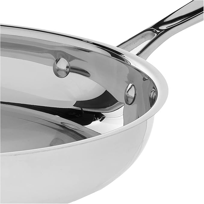 Cuisinart 10-Inch Open Skillet, Stainless Steel Skillet Large Kitchen Pan, Dishwasher Safe, Compatible with Induction, Electric, Gas Cooktops, Oven Safe Saucepan, Cool Grip Handles - Image 6
