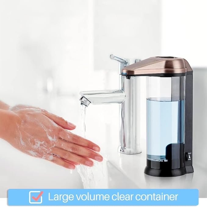 Secura 17oz Automatic Liquid Soap Dispenser, Touchless Battery Operated Hand Soap Dispenser with Adjustable Soap Dispensing Volume Control Dial, Personal Care Dispenser (Antique Copper) - Image 2